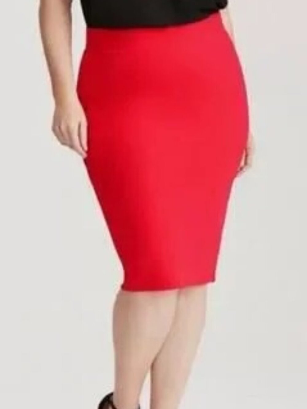 Torrid Size 3 Red Ponte Pencil Skirt NWT Knee Length Plus Size